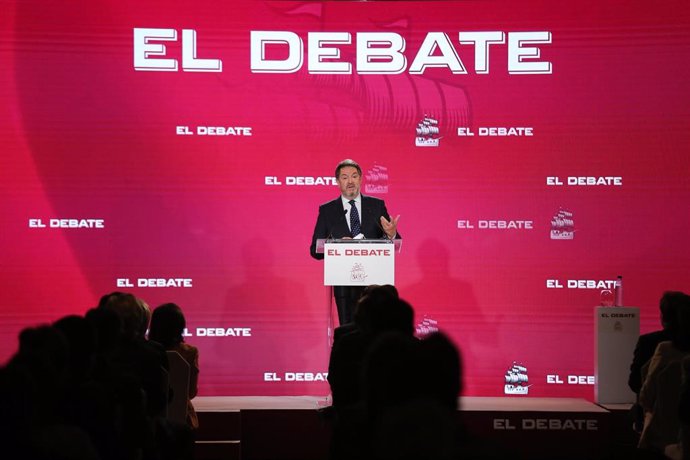 El director del periódico El Debate, Bieito Rubido, habla en la presentación del diario digital El Debate, en el Hotel Four Seasons de Madrid, a 14 de octubre de 2021, en Madrid (España). 