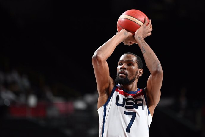 Archivo - 07 August 2021, Japan, Saitama: USA's Kevin Durant in action during the men's final basketball match between France and USA at the Saitama Super Arena, as part of the Tokyo 2020 Olympic Games. Photo: Swen Pfrtner/dpa