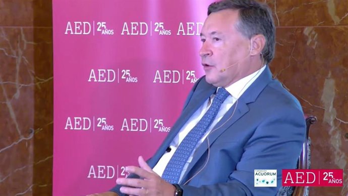 El presidente de Agbar, Ángel Simón, durante su intervención.