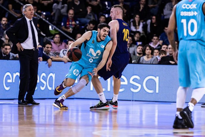 Archivo - Edgar Vicedo jugando un partido con el Movistar Estudiantes ante el Bara