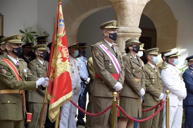 El comandante general de Baleares, Fernando García Blázquez, en el acto de celebración la patrona del Cuerpo de Intendencia, en Palma.