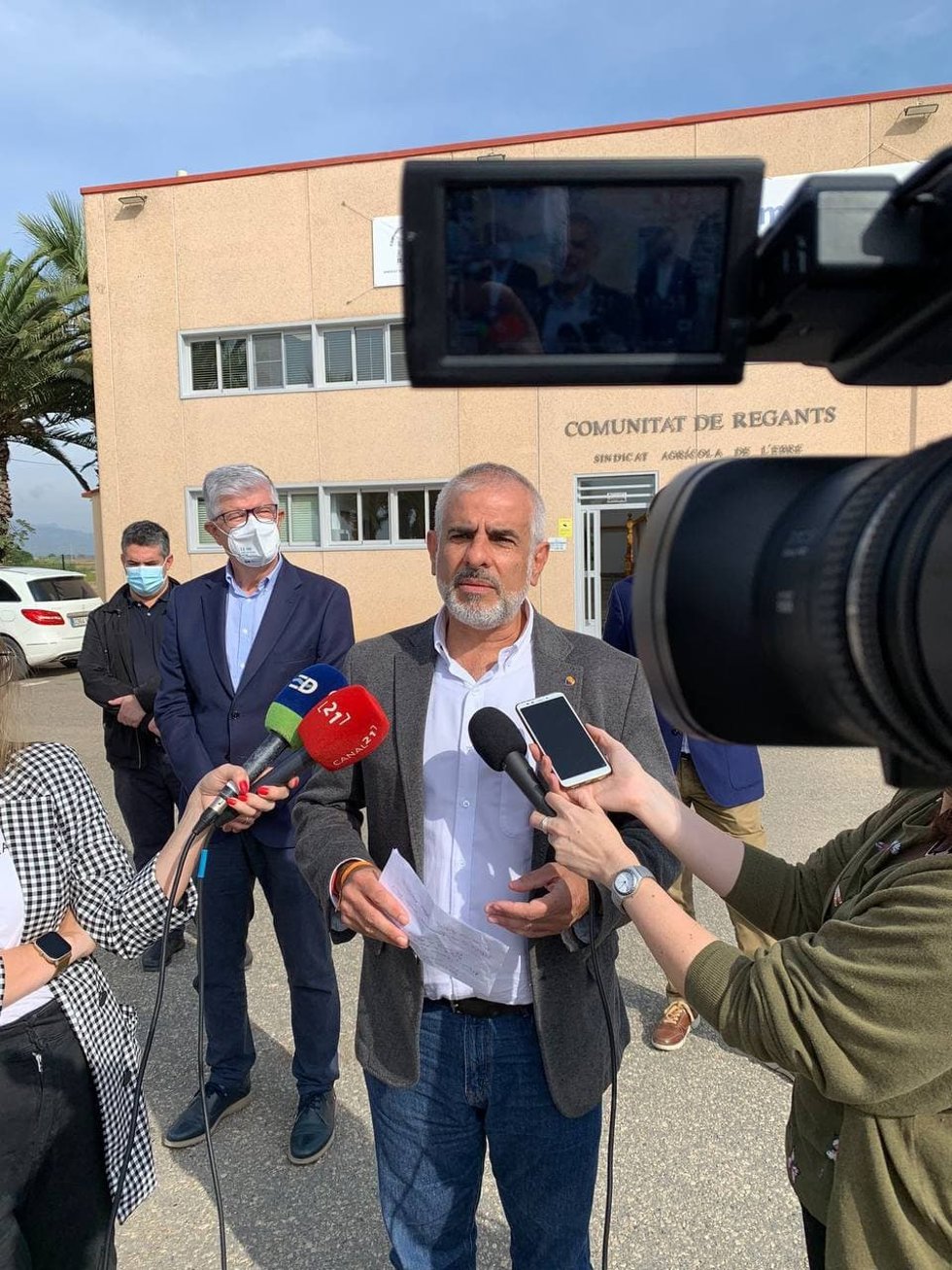 El líder de Cs en el Parlament, Carlos Carrizosa, en declaraciones en Deltebre