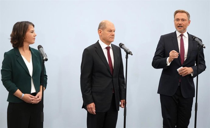 Annalena Baerbock, Olaf Scholz y Christian Lindner