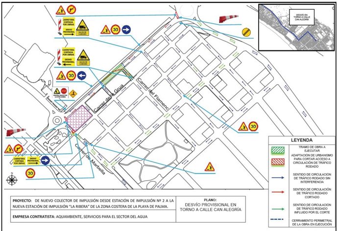 Obras de renovación integral del sistema de saneamiento de la Playa de Palma.