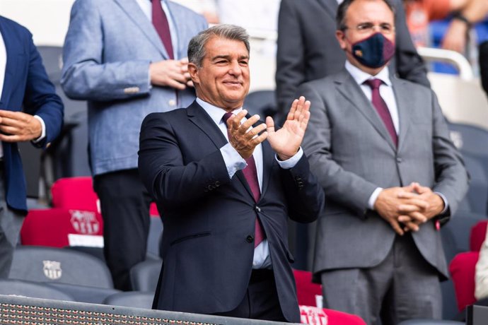 Archivo - Joan Laporta, President of FC Barcelona, is seen during the spanish league, La Liga Santander, football match played between FC Barcelona and Getafe CF at Camp Nou stadium on August 29, 2021, in Barcelona, Spain.