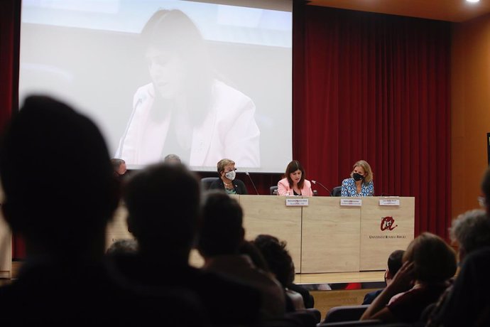 La consellera de Recerca i Universitats de la Generalitat, Gemma Geis, en la inauguració del curs universitari 2021-2022 a la URV