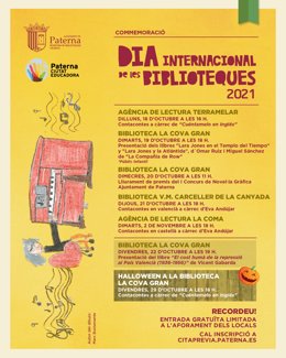 Programa de actividades de Paterna por el Día de las Bibliotecas