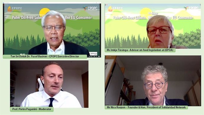 Speakers of the webinar challenged the free palm oil labels in the EU market.