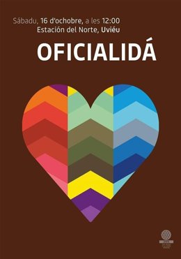 Cartel de la manifestación pola oficialidá.