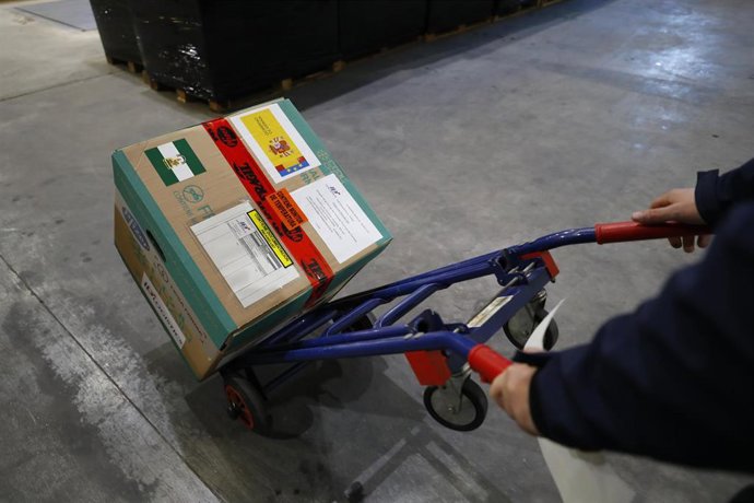 Archivo - Las primeras dosis de la vacuna contra el coronavirus llegan al Almacén Central del SAS en Atarfe, Granada a 27 de diciembre 2020