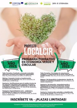 Cartel de un programa formativo en economía verde y circular para empresas de la Euroace