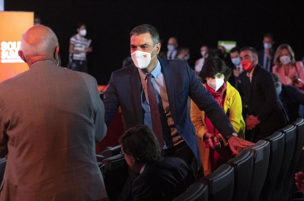 El presidente del Gobierno, Pedro Sánchez, en la clausura del South Summit 2021, a 7 de octubre de 2021, en Madrid, (España). 