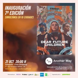 Archivo - Cartel de la inauguración en los Cines Broadway de Valladolid de la séptima edición del Another Way Film Festival.