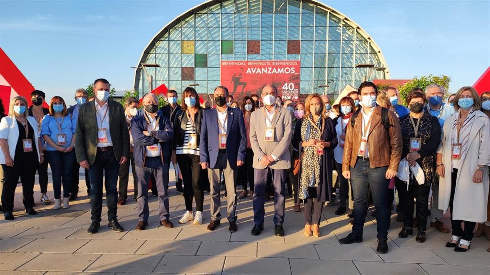 Delegación del PSOE Aragón en el 40 Congreso Federal, en Valencia.