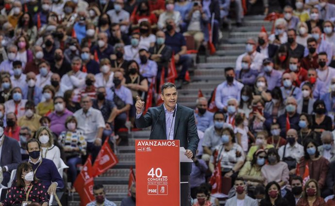 El secretario general del PSOE y presidente del Gobierno, Pedro Sánchez, en la clausura del 40 Congreso Federal del PSOE.