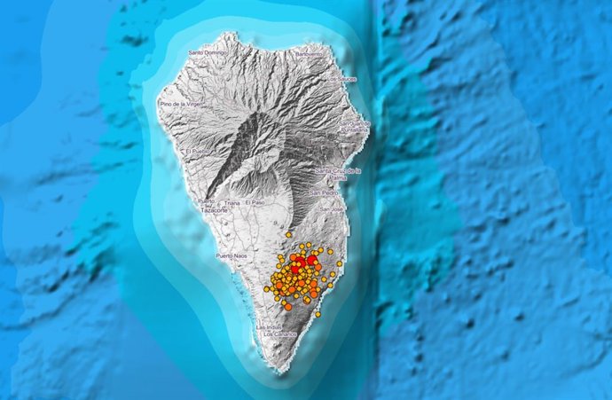 Actividad sísmica en el sur de La Palma