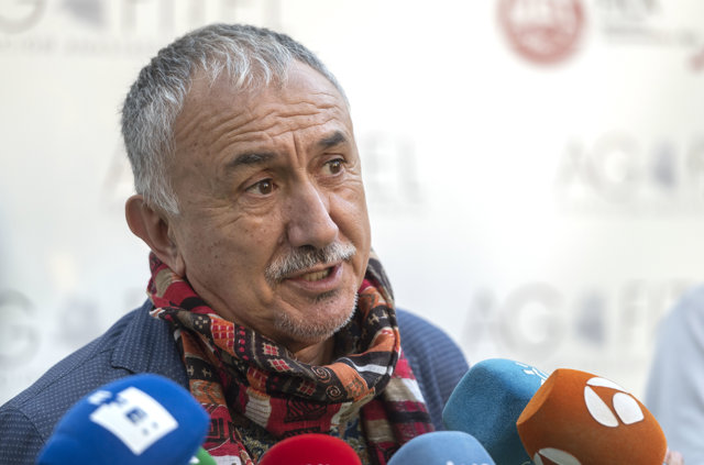 El secretario general de UGT, Pepe Álvarez, en un acto en Madrid, a 27 de septiembre de 2021, en Madrid (España).