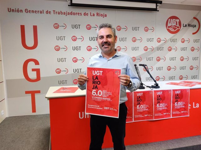 El secretario general de UGT La RIoja, Jesús Izquierdo, anuncia su candidatura a revalidar el liderazgo en el sindicato