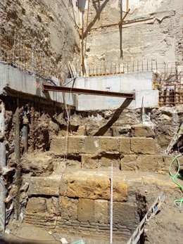 Restos de muralla romana recuperados en Sevilla
