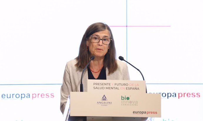 La directora general de Salud Pública, Pilar Aparicio, interviene en un encuentro informativo Presente y futuro de la salud mental en España organizado por Europa Press y Angelini Pharma, a 27 de septiembre de 2021, en Madrid, (España).