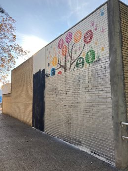 Imagen del mural saboteado.