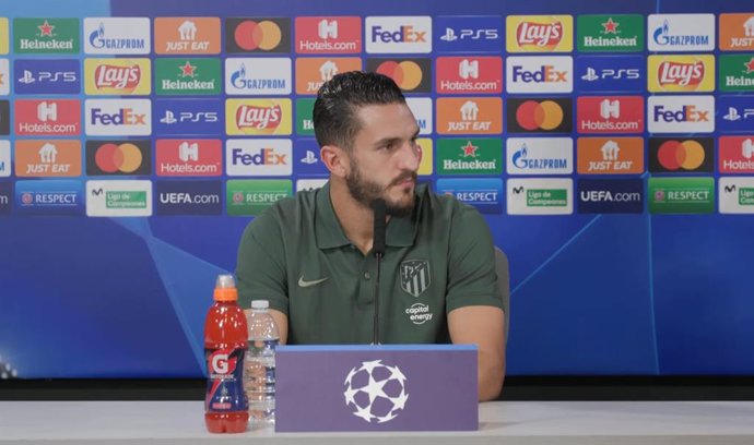 El jugador del Atlético de Madrid Koke en rueda de prensa de la Liga de Campeones 2021/22