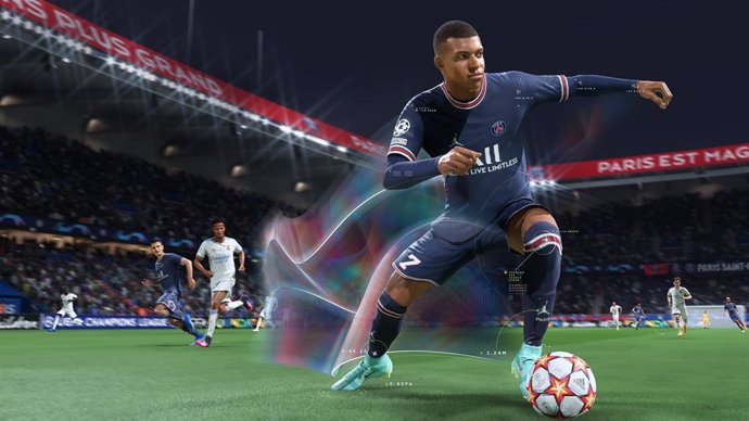 El jugador de fútbol francés Kylian Mbappé, en el videojuego FIFA 22.