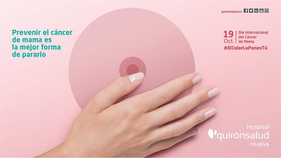 Cartel de Quirónsalud con motivo del Día Internacional del Cáncer de Mama.