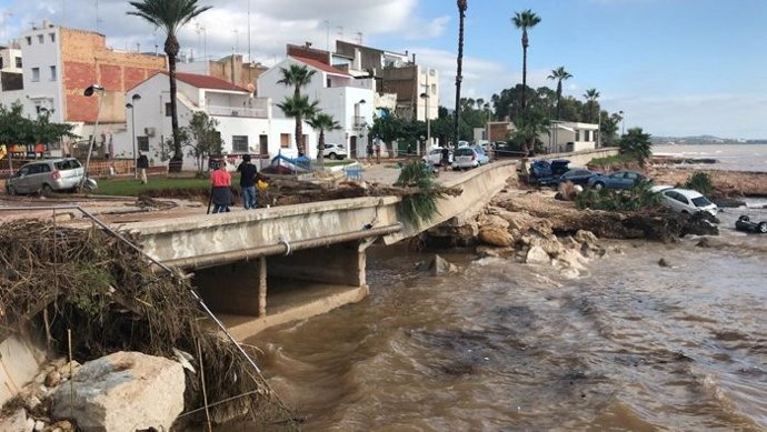 Destrozos por el temporal en Les Cases d'Alcanar