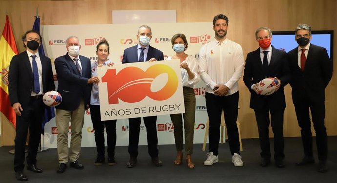 El presidente del CSD, José Manuel Franco, preside la presentación del amistoso España-Italia de rugby incluido en los actos por el centenario de la FER.