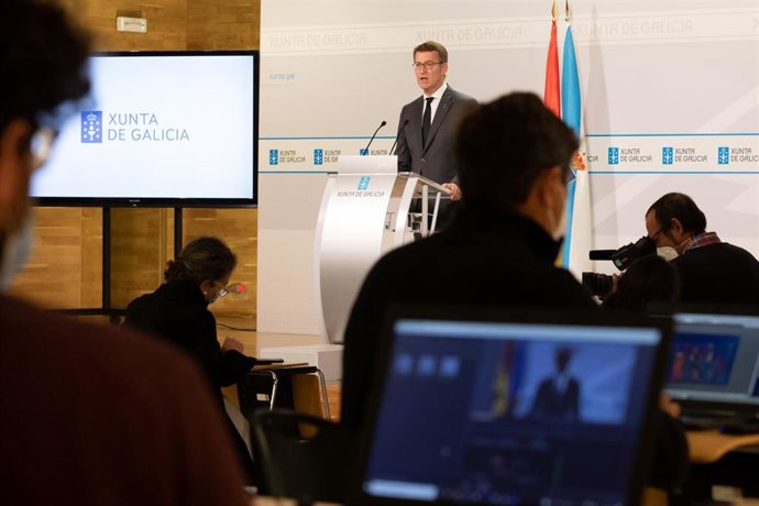 Feijóo, en la rueda de prensa posterior al Consello de la Xunta.