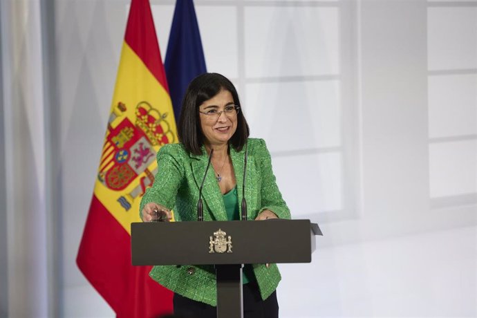 El presidente del Gobierno, Pedro Sánchez, en el acto institucional Salud Mental y COVID-19, en el Palacio de la Moncloa, a 9 de octubre de 2021, en Madrid (España). 