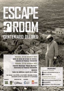 Cartel del Escape Room organizado por Fundación Miguel Delibes en Cabezón y Santonvenia