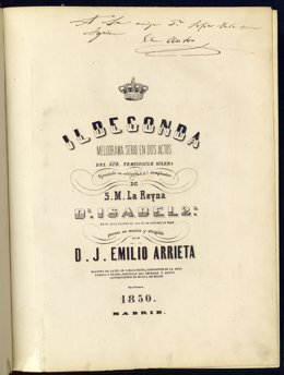 Libreto de la ópera 'Ildegonda' compuesta por Emilio Arrieta.