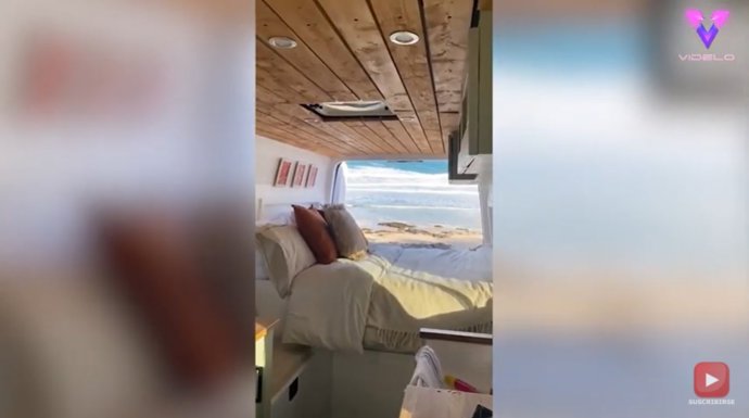 Una pareja transforma una simple furgoneta de reparto en su hogar por 10.000 libras