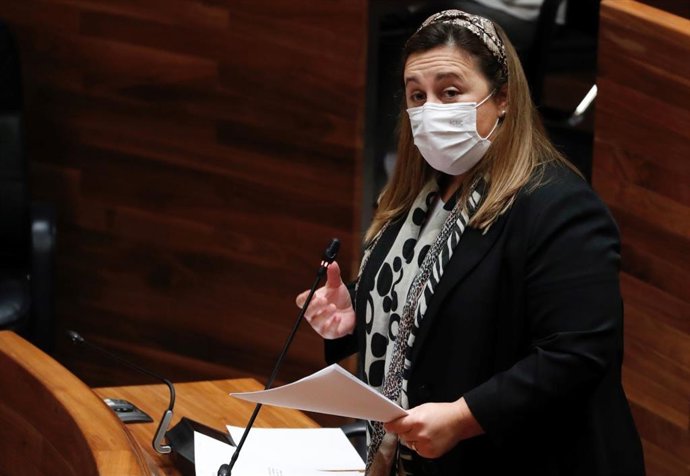 La consejera de Educación, Ludia Espina, en la Junta General.