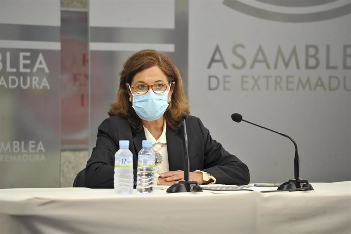 La vicepresidenta primera y consejera de Hacienda, Pilar Blanco-Morales, en la comparecencia para presentar los presupuestos de 2022.