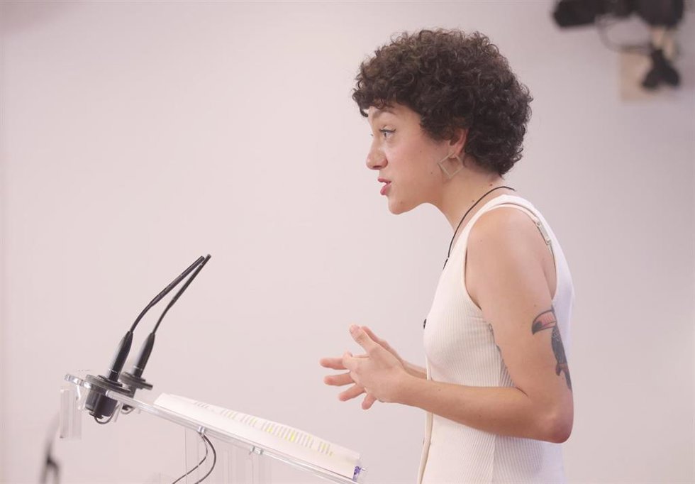 Archivo - La portavoz parlamentaria de Unidas Podemos, Aina Vidal, ofrece una rueda de prensa en el Congreso de los Diputados, a 20 de julio de 2021, en Madrid (España).