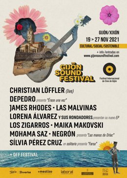 Cartel anunciador del Gijón Sound Festival, que se celebrará en Gijón del 19 al 27 de noviembre