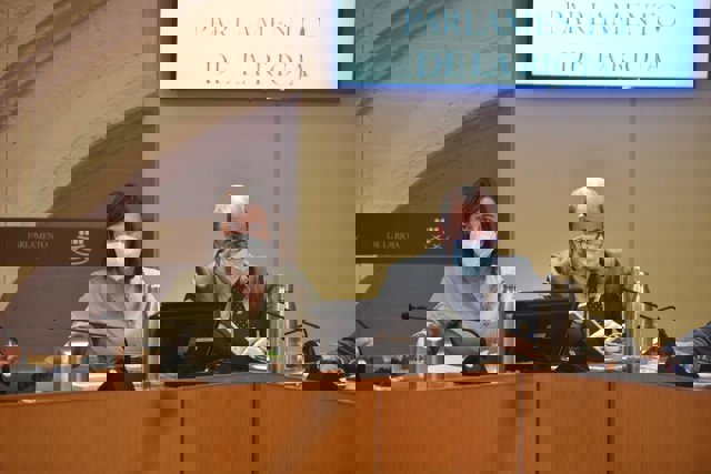 La consejera de Salud, Sara Alba, comparece en el Parlamento riojano