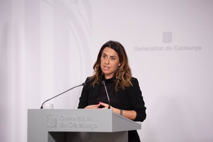 La portaveu del Govern, Patrícia Plaja, compareix en la roda de premsa postrior al Consell Executiu