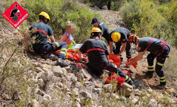 Rescatada una dona després de patir una caiguda a la ruta de les Fonts d'Algar a Callosa d'en Sarri