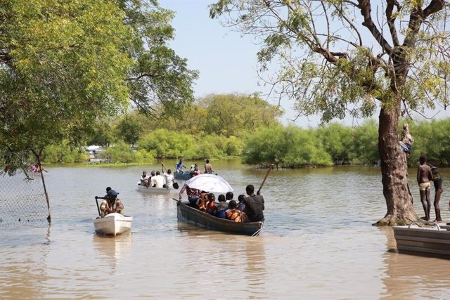 Archivo - Inundaciones en Sudán del Sur