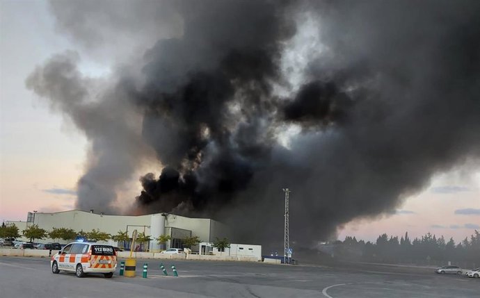 Incendio declarado en una nave de frutas en Torre Pacheco (Murcia)