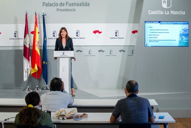 La consejera de Igualdad y portavoz del Gobierno regional, Blanca Fernández, comparece en rueda de prensa, en el Palacio de Fuensalida, para informar sobre los acuerdos del Consejo de Gobierno.