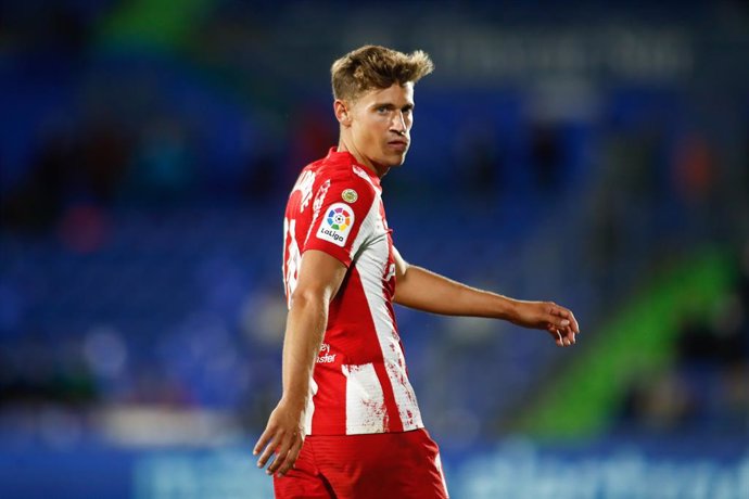 Marcos Llorente of Atletico de Madrid looks on during the spanish league, La Liga Santander, football match played between Getafe CF and Atletico de Madrid at Coliseo Alfonso Perez stadium on September 21, 2021, in Getafe, Madrid, Spain.