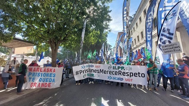 Manifestación de funcionarios de prisiones en Cuenca.