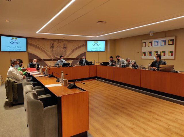 El consejero de Desarrollo Autonómico, José Ángel Lacalzada, comparece ante la Comisión de Presupuestos del Parlamento