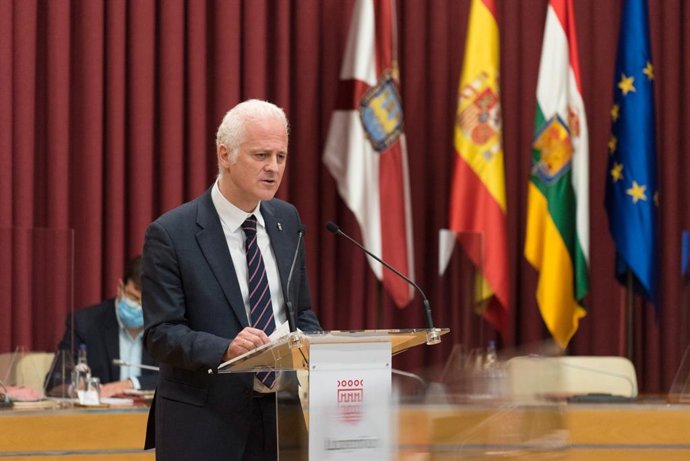 El alcalde de Logroño, durante su intervención en la primera jornada del Debate sobre el Estado de la Ciudad 2021