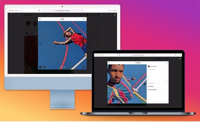 Publicaciones de Instagram desde el escritorio.